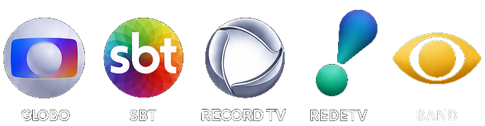 Emissoras atendidas: Rede Globo, SBT, Record TV, RedeTV! e Band